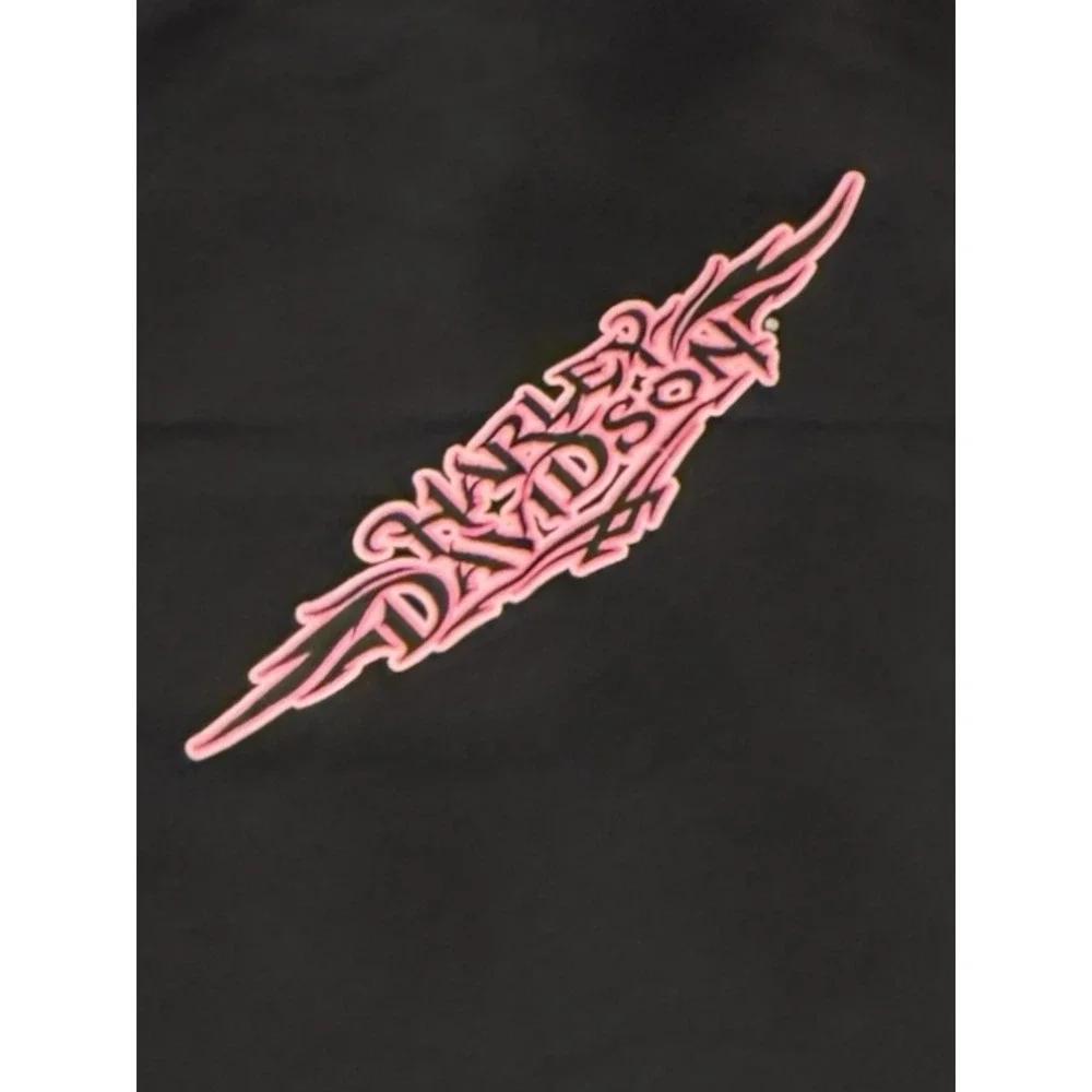 Vintage 2004 Harley Davidson Bandana Black Pink Tribal Bar & Shield Biker Scarf